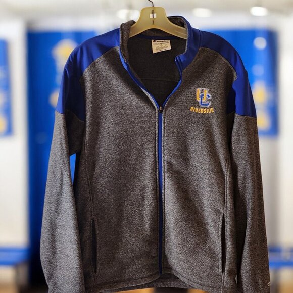 Champion UC Riverside Full Zip Jacket Men’s Medium Gray Blue Fleece Highlanders - Picture 1 of 10